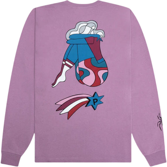 Parra Cloudy Star Long Sleeve Tee Lavender
