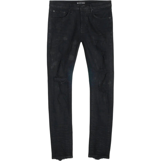 Purple Brand P001 Coated Jeans Black Oil Spill