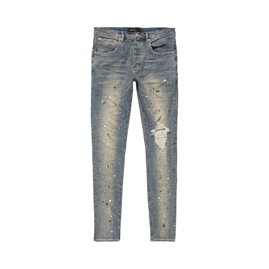 Purple Brand P002 Ripped Jeans Mid Indigo Destroy Paint