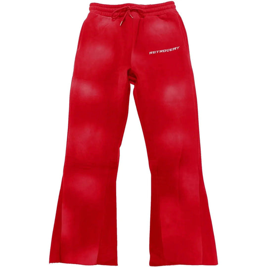 Retrovert Flare Sweatpants Red