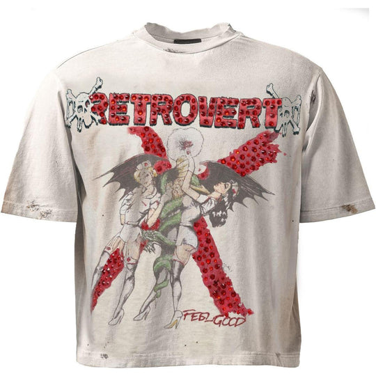 Retrovert Rhinestone Nurse T-Shirt White