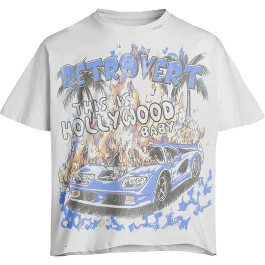 Retrovert This is Hollywood Tee White Blue