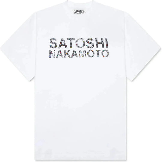 Satoshi Nakamoto Pearl Studded Tee White