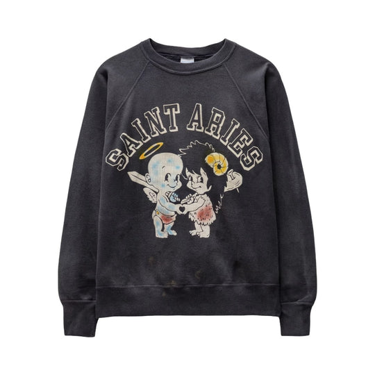 Saint Mxxxxxx Aries Crewneck Washed Black