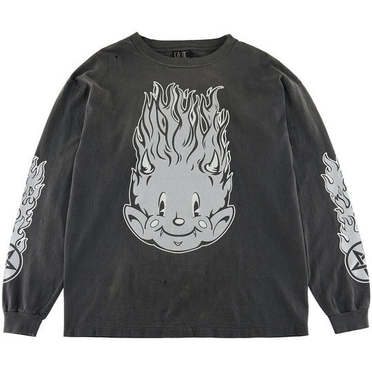 Saint Mxxxxxx Fire Baby L/S Tee Vintage Black