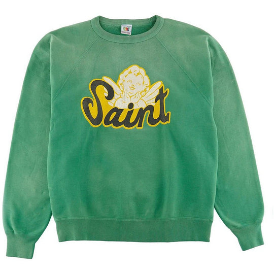 Saint Mxxxxxx Saint Angels Crewneck Sweatshirt Vintage Green