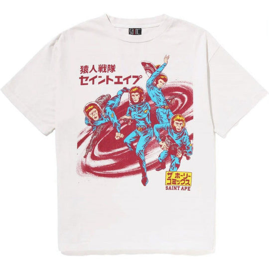 Saint Mxxxxxx x BAPE Squadron Tee Vintage White