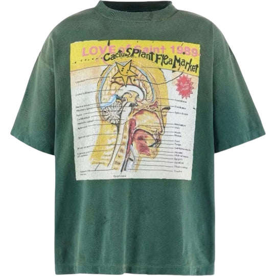 Saint Mxxxxxx x Cactus Plant Flea Market Love of Saint Tee Green