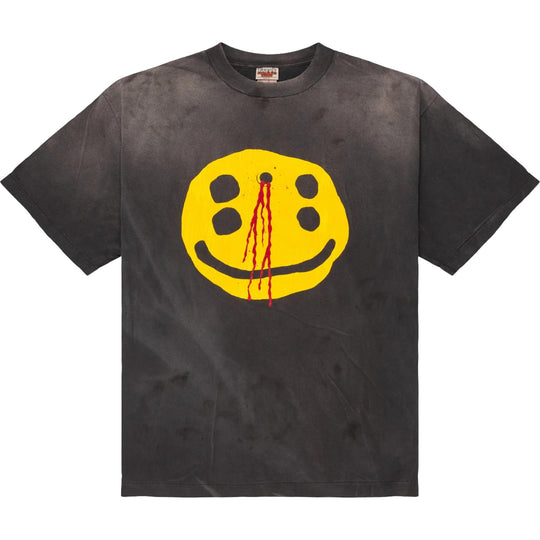 Saint Mxxxxxx x Cactus Plant Flea Market Smiley Tee Washed Black