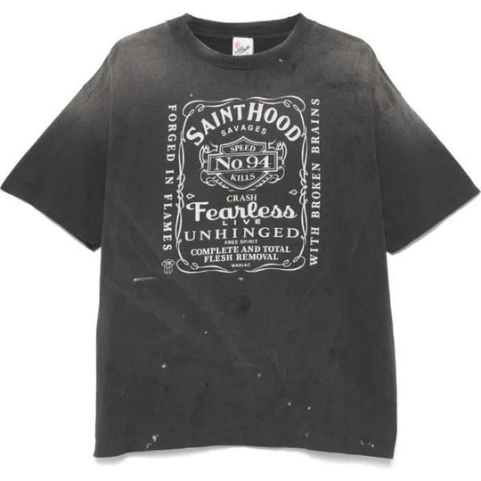 Saint Mxxxxxx x Neighborhood Saint Hood Tee Washed Black