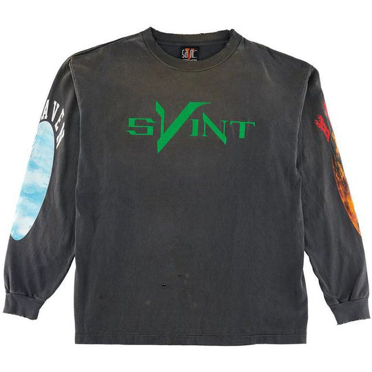 Saint Mxxxxxx x VLONE Skull L/S T-Shirt Vintage Black