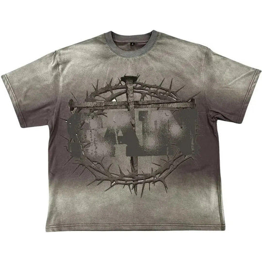 Saint Vanity Cross T-Shirt Grey
