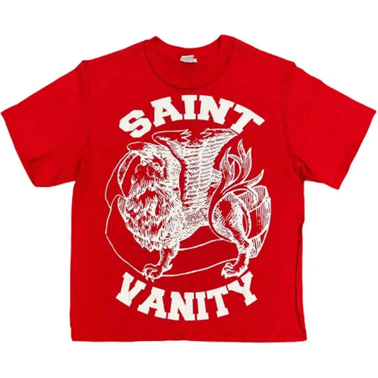 Saint Vanity Griffin T-Shirt Red/White
