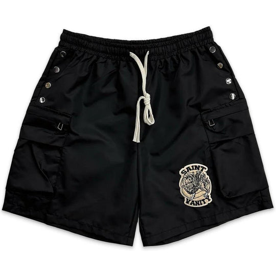 Saint Vanity Nylon Cargo Shorts Black