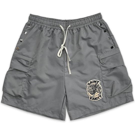 Saint Vanity Nylon Cargo Shorts Grey