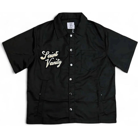 Saint Vanity Nylon Short Sleeve Top Black