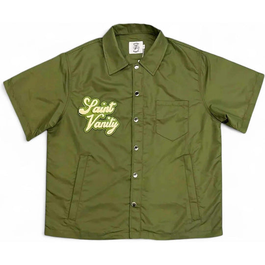 Saint Vanity Nylon Short Sleeve Top Green