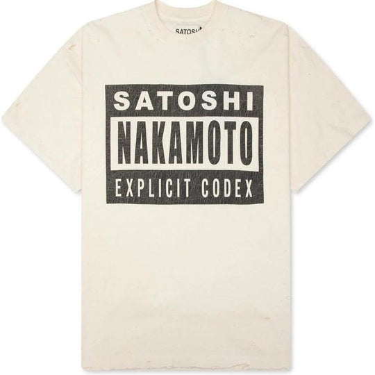 Satoshi Nakamoto Explicit Codex T-Shirt White