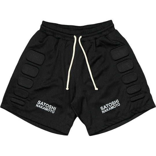 Satoshi Nakamoto Mesh Padded Moto Shorts