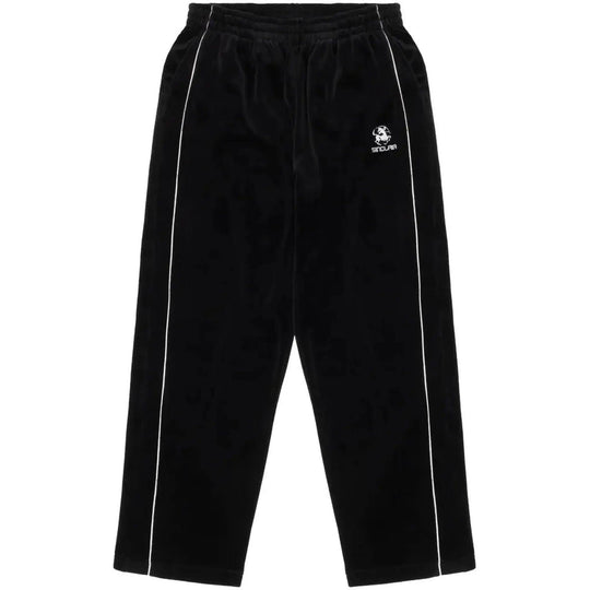 Sinclair Velour Piping Pants Black