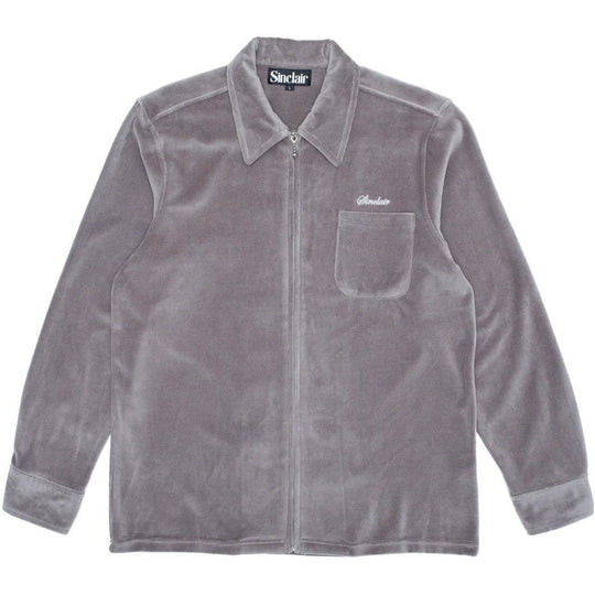 Sinclair Velour Zip Shirt Slate