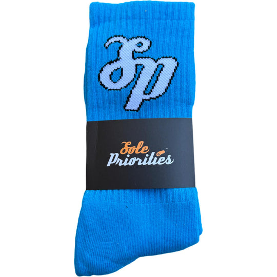 Sole Priorities Socks Carolina Blue/White
