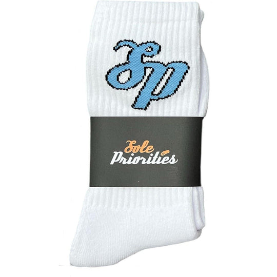 Sole Priorities Socks White/Light Blue