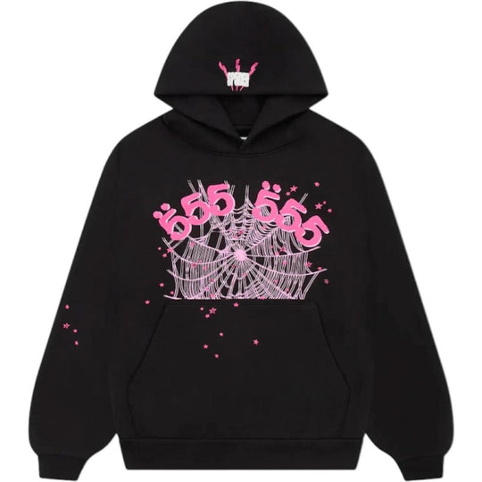 Sp5der Angel Number Hoodie Black