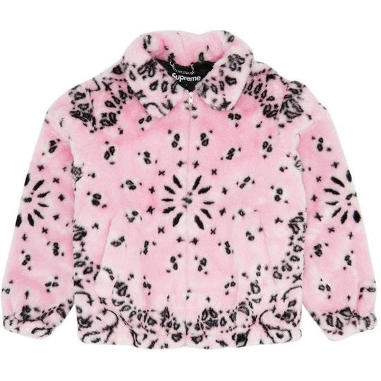 Supreme Bandana Faux Fur Bomber Jacket Pink