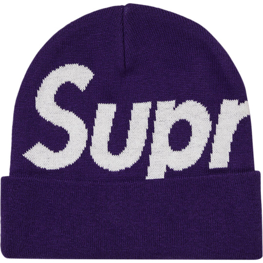 Supreme Big Logo Beanie Dark Violet (FW25)