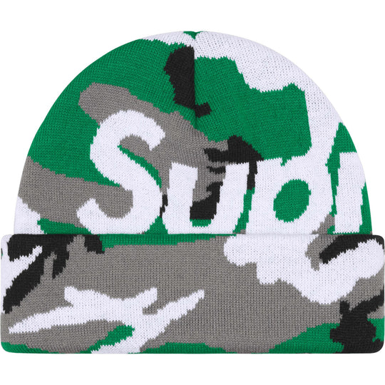 Supreme Big Logo Beanie Green Camo (FW25)