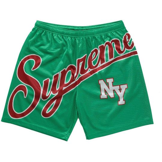 Supreme Big Script Mesh Short Green