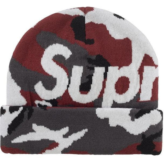 Supreme Camo Big Logo Beanie Red Camo