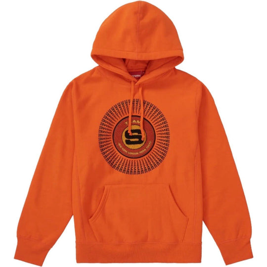 Supreme Chenille Appliqué Hooded Sweatshirt Orange