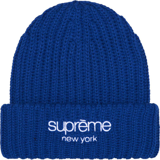Supreme Chunky Rib Classic Logo Beanie Royal