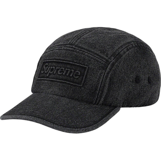 Supreme Embossed Denim Camp Cap Black
