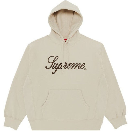 Supreme Embroidered Script Hooded Sweatshirt Stone