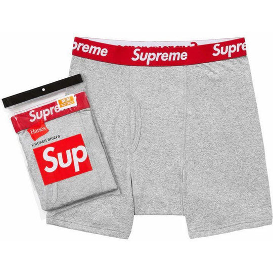 Supreme Hanes Boxer Briefs (2 Pack) Heather Grey