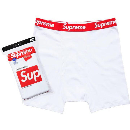 Supreme Hanes Boxer Briefs (4 Pack) White