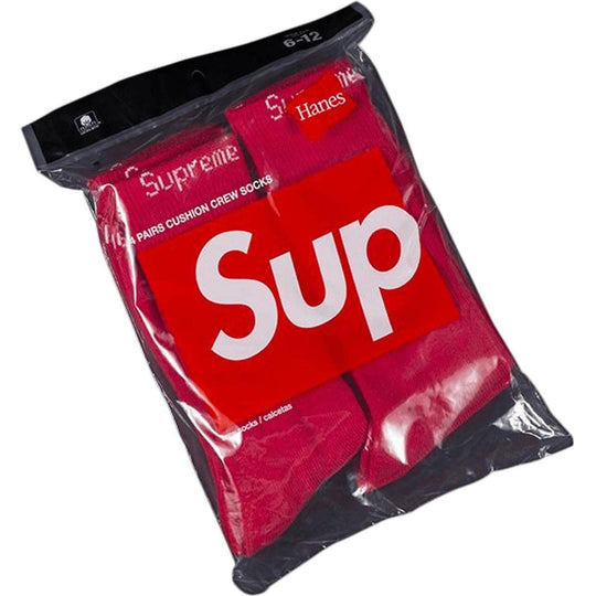 Supreme Hanes Socks (4 Pack) Red