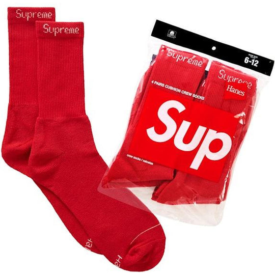 Supreme Hanes Socks (4 Pack) Red