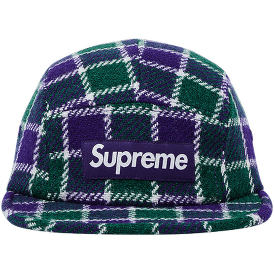 Supreme Harris Tweed Camp Cap Green Plaid