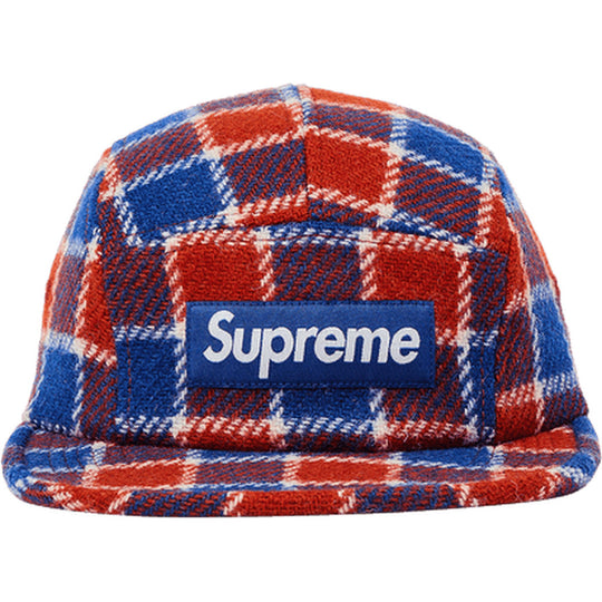 Supreme Harris Tweed Camp Cap Red Plaid