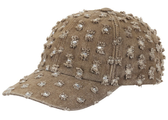 Supreme Hole Punch Rhinestone Denim 6-Panel Brown