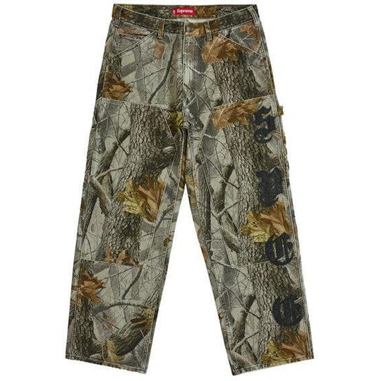 Supreme Leather Applique Double Knee Painter Pant Realtree Hardwoods Camo