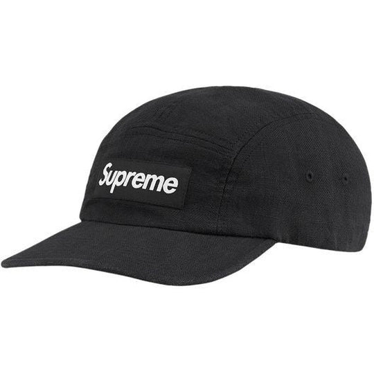 Supreme Linen Fitted Camp Cap Black