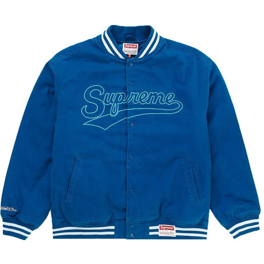 Supreme Mitchell & Ness Doughboy Twill Varsity Jacket Blue