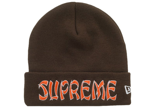 Supreme New Era Action Beanie Brown