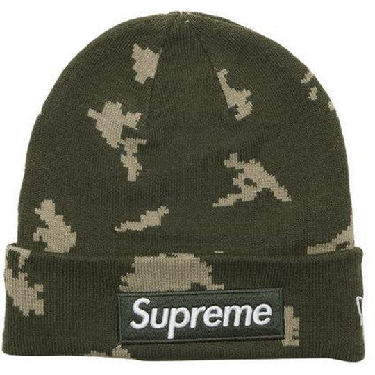 Supreme New Era Box Logo Beanie (FW21) Olive Russian Camo