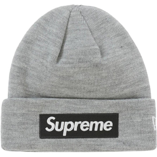 Supreme New Era Box Logo Beanie (FW22) Heather Grey